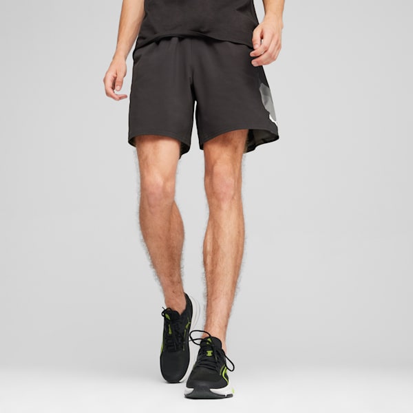 Short PUMA FIT 7 po, homme, PUMA Black-Q2 print, extralarge